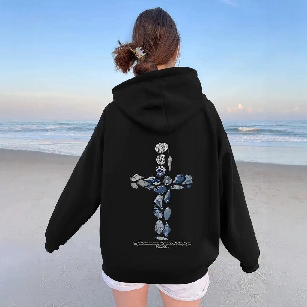 Ocean Shell Printed Hoodie