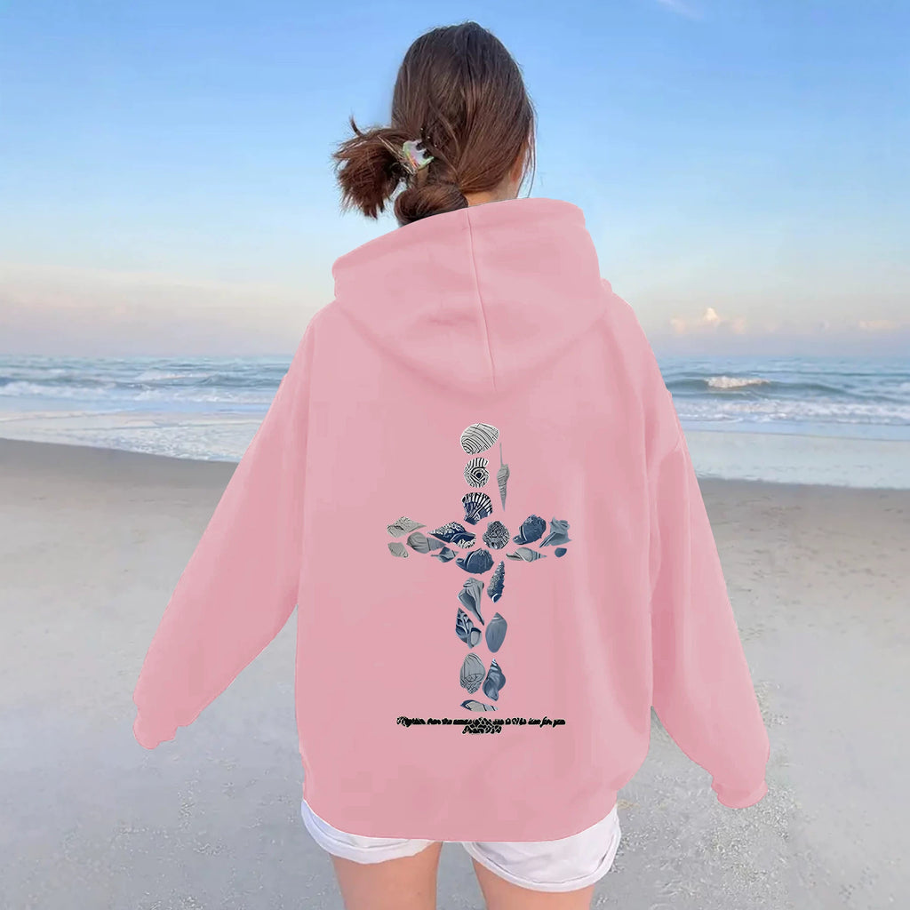 Ocean Shell Printed Hoodie