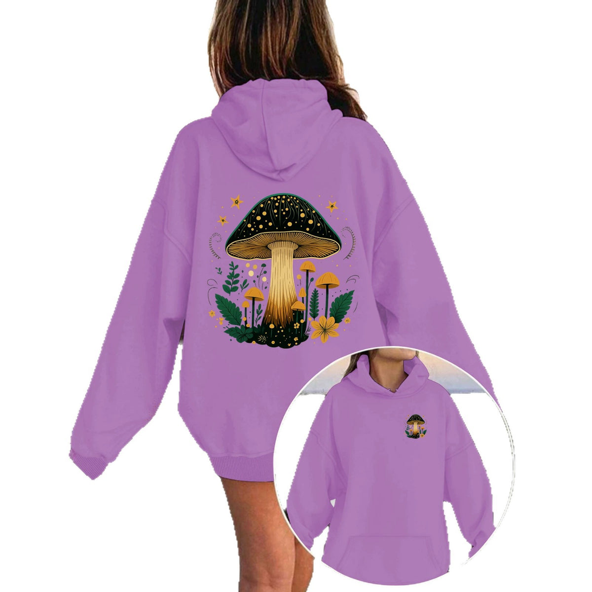 Velvet hooded sweatshirt