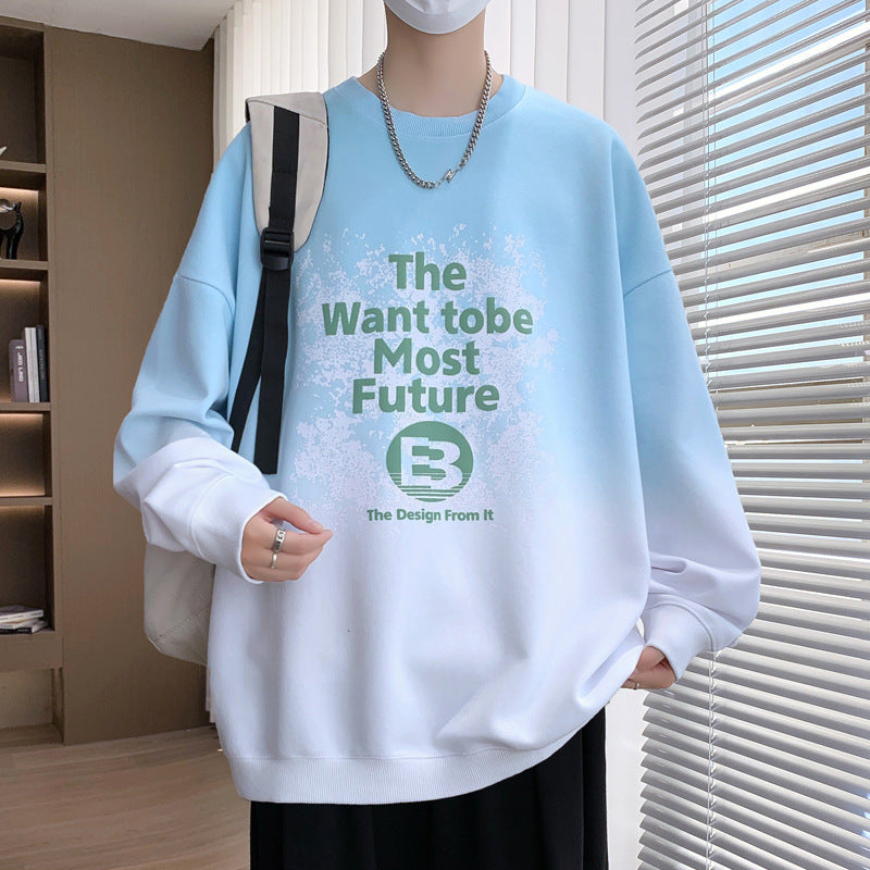 Trendy Gradient Long Sleeve Crew Neck Sweatshirt