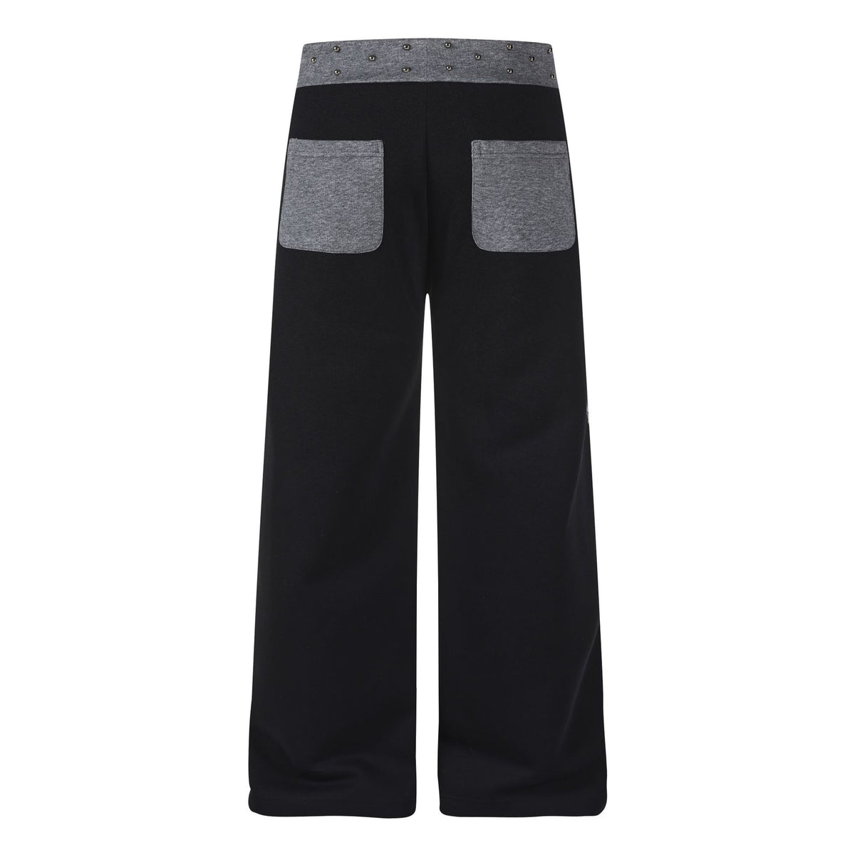 Print Rivet Waist Wide Leg Sweatpants Women Loose Casual Straight Sports Pants