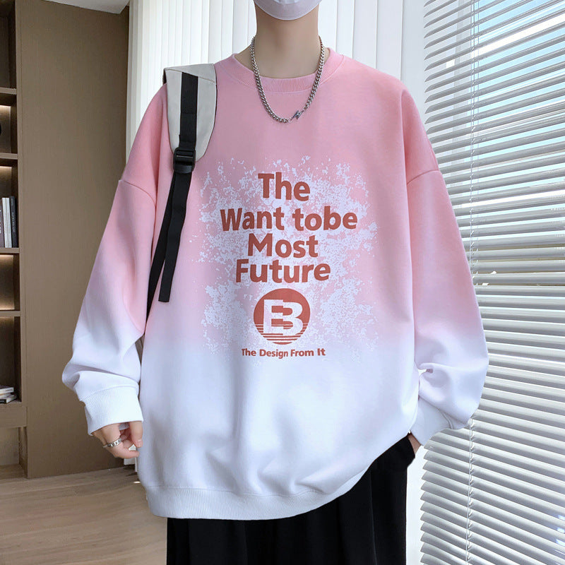 Trendy Gradient Long Sleeve Crew Neck Sweatshirt