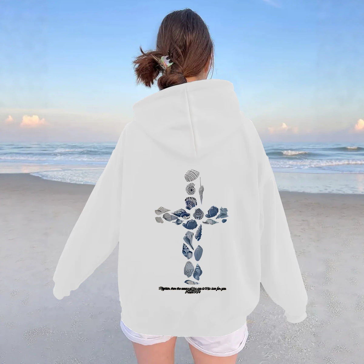 Ocean Shell Printed Hoodie