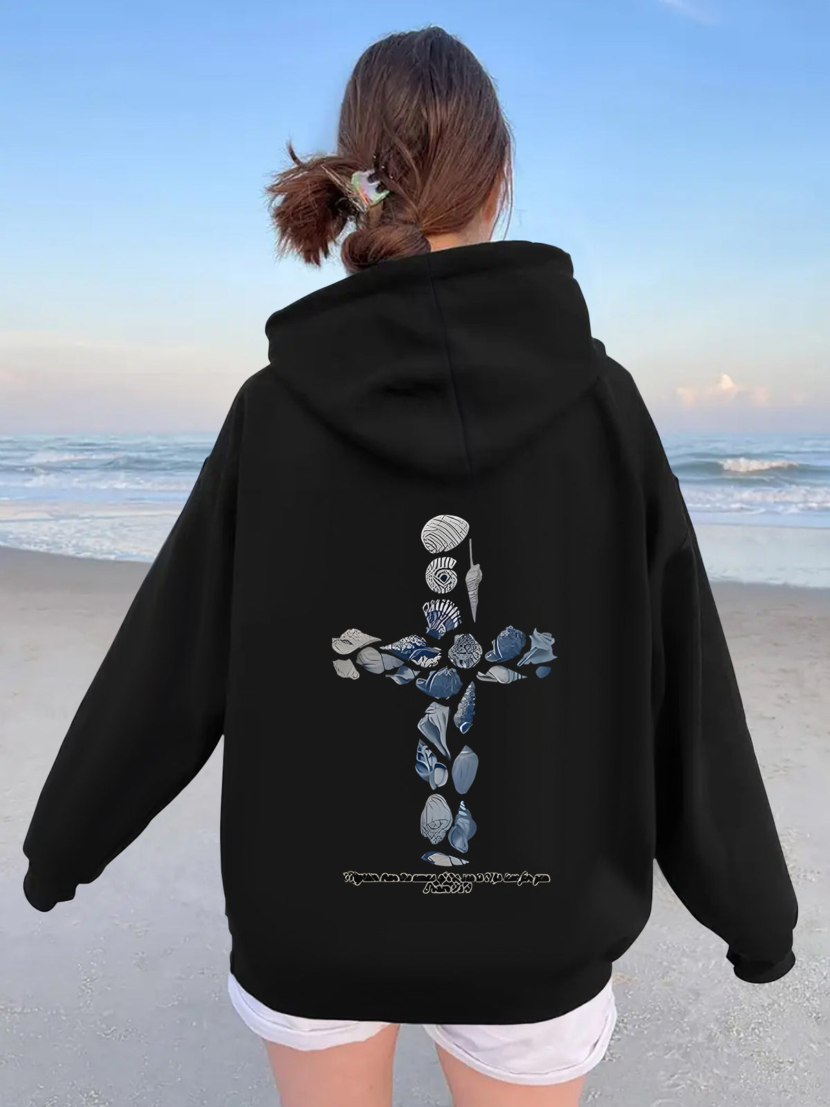 Ocean Shell Printed Hoodie