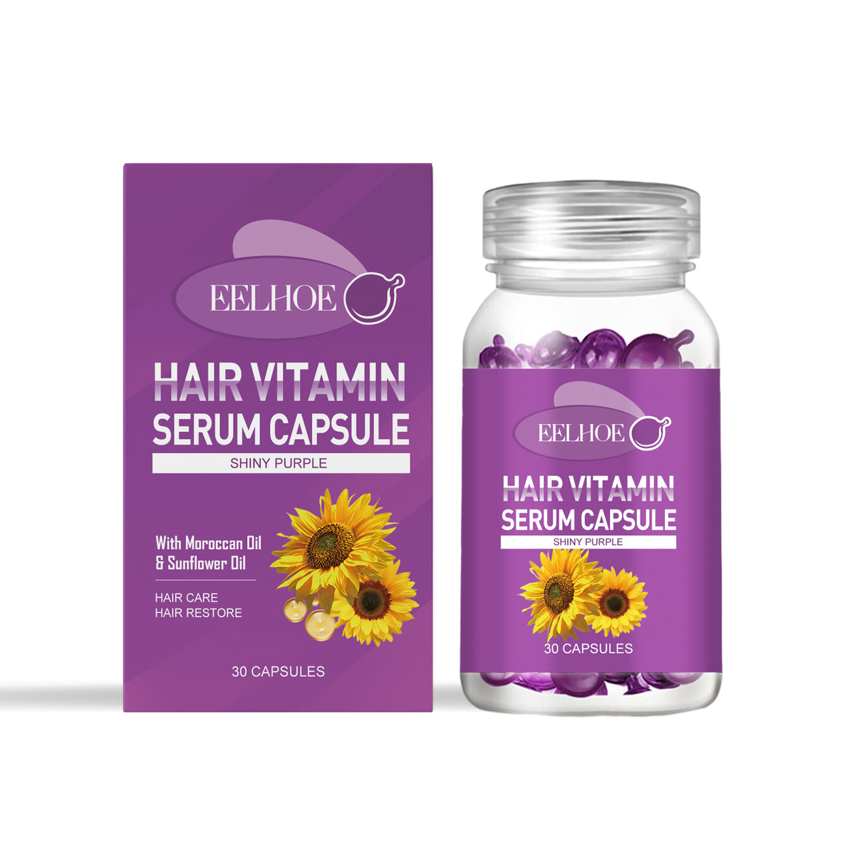 EELHOE Hair Essential Oil Treatment Capsule Scalp Massage Nutrition Moisturizing Hair Repair Supple Care Essential Oil